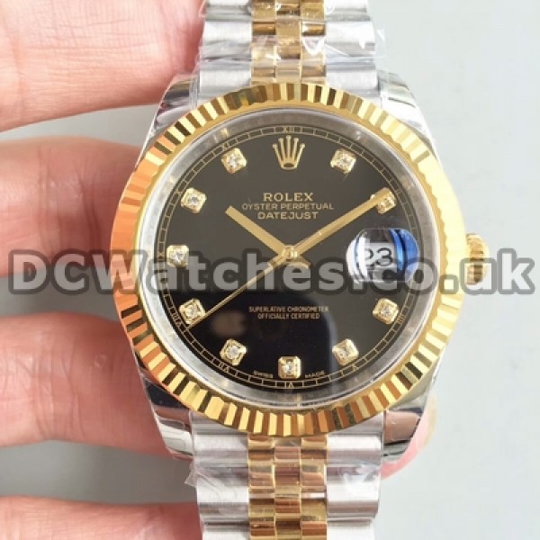 41MM Automatic Rolex Datejust II Fake Male Watches With Black Dials