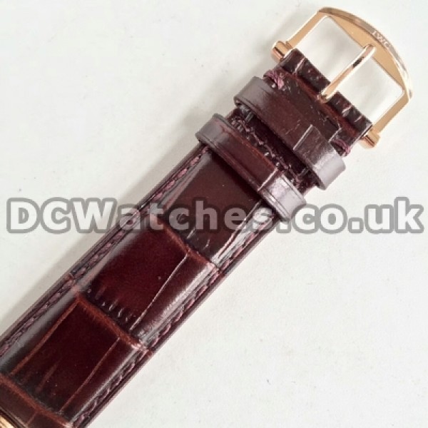Male 40MM Fake IWC Da Vinci Automatic Watches With Brown Straps