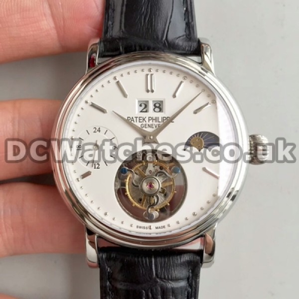42 MM Best 1:1 Fake Patek Philippe Tourbillon With White Dials For Men