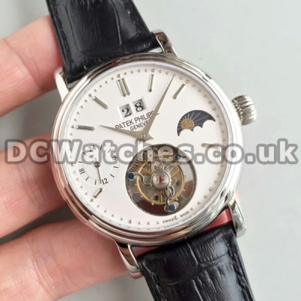 42 MM Best 1:1 Fake Patek Philippe Tourbillon With White Dials For Men