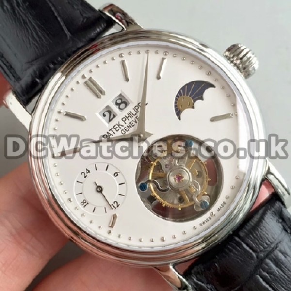 42 MM Best 1:1 Fake Patek Philippe Tourbillon With White Dials For Men