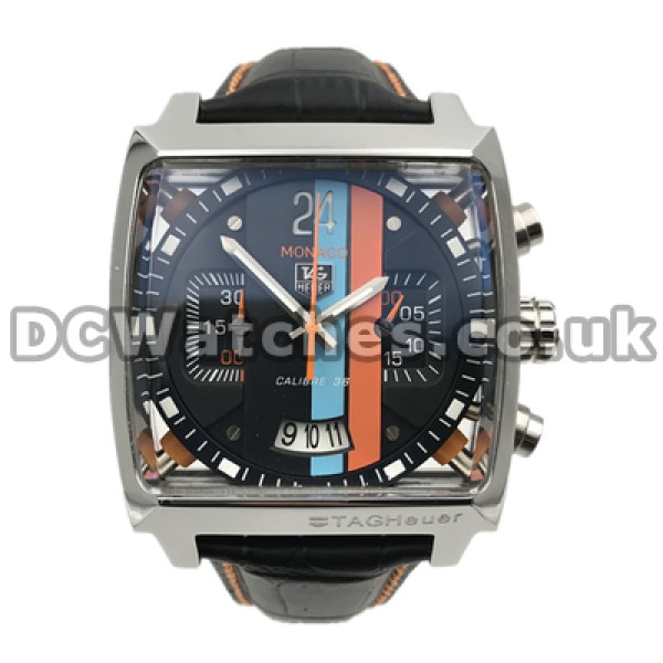 Steel Case Male Fake Tag Heuer Monaco Quartz Watches In 39MM