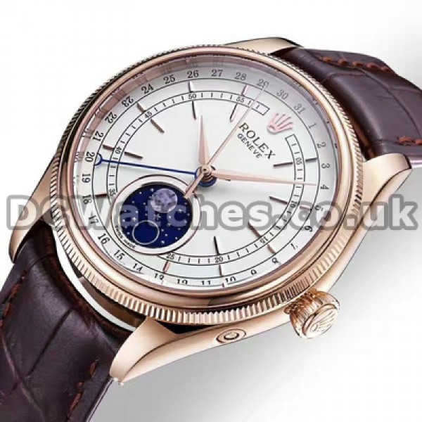 Automatic Rose Gold Steel Rolex Cellini Fake Male 39MM Watches