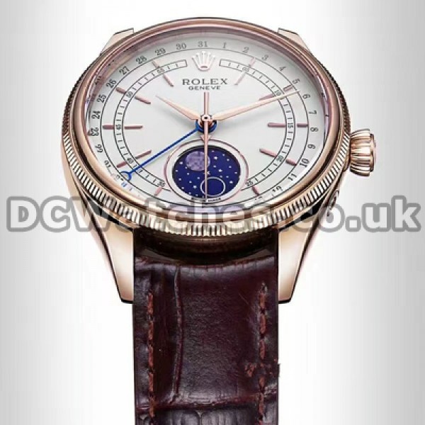 Automatic Rose Gold Steel Rolex Cellini Fake Male 39MM Watches