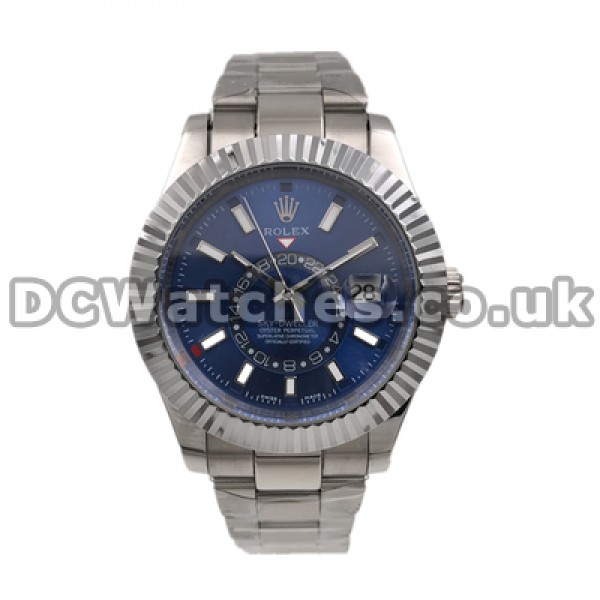 42MM Blue Dials Rolex Sky-Dweller Fake Automatic Watches For Men