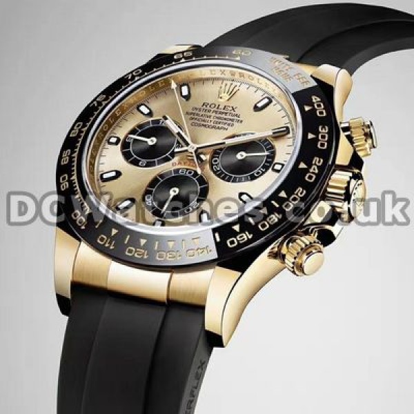 Gold Dials Male 40MM UK Swiss Movement Replica Rolex Daytona Automatic Watches