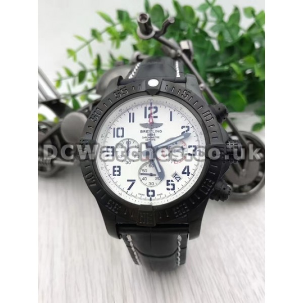 Clear 47MM Male Fake Breitling Super Avenger White Dials Quartz Watches