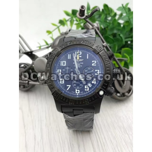 Solid Black Steel Breitling Super Avenger Fake 47MM Quartz Watches