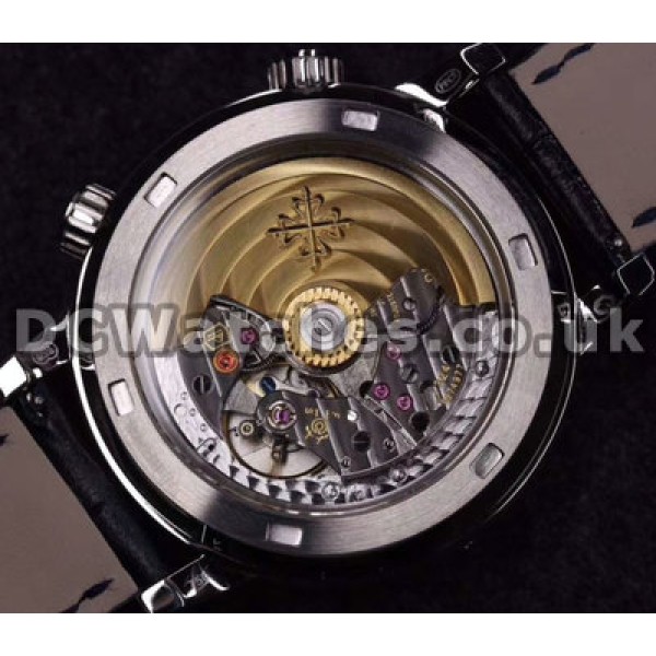 Cool 44MM Black Dials Patek Philippe Complicated Replica Automatic Watches