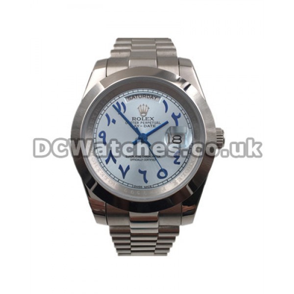 41MM Blue Dials Fake Rolex Day-Date Automatic Watches For Men