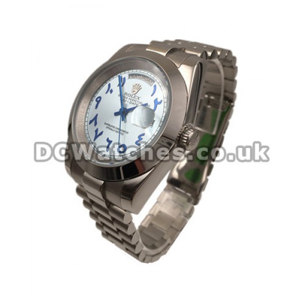 41MM Blue Dials Fake Rolex Day-Date Automatic Watches For Men