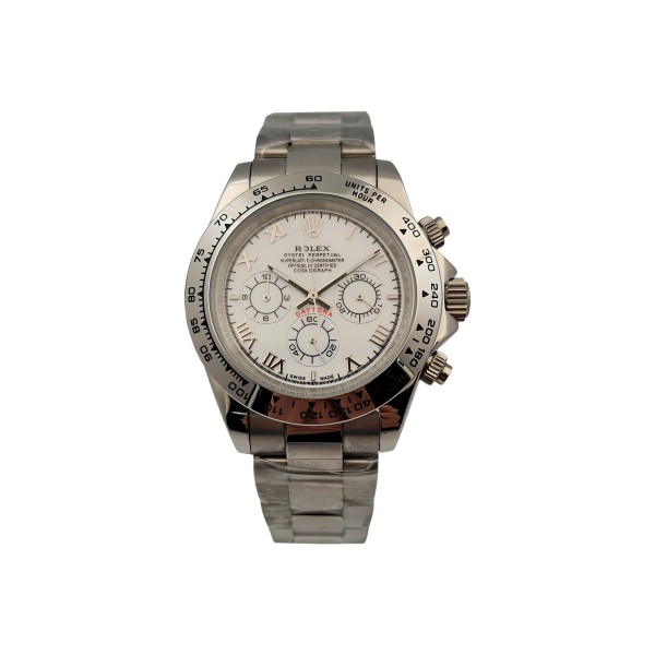 UK Steel Rolex Daytona White Dial 40MM Replica Watches Sale For Men